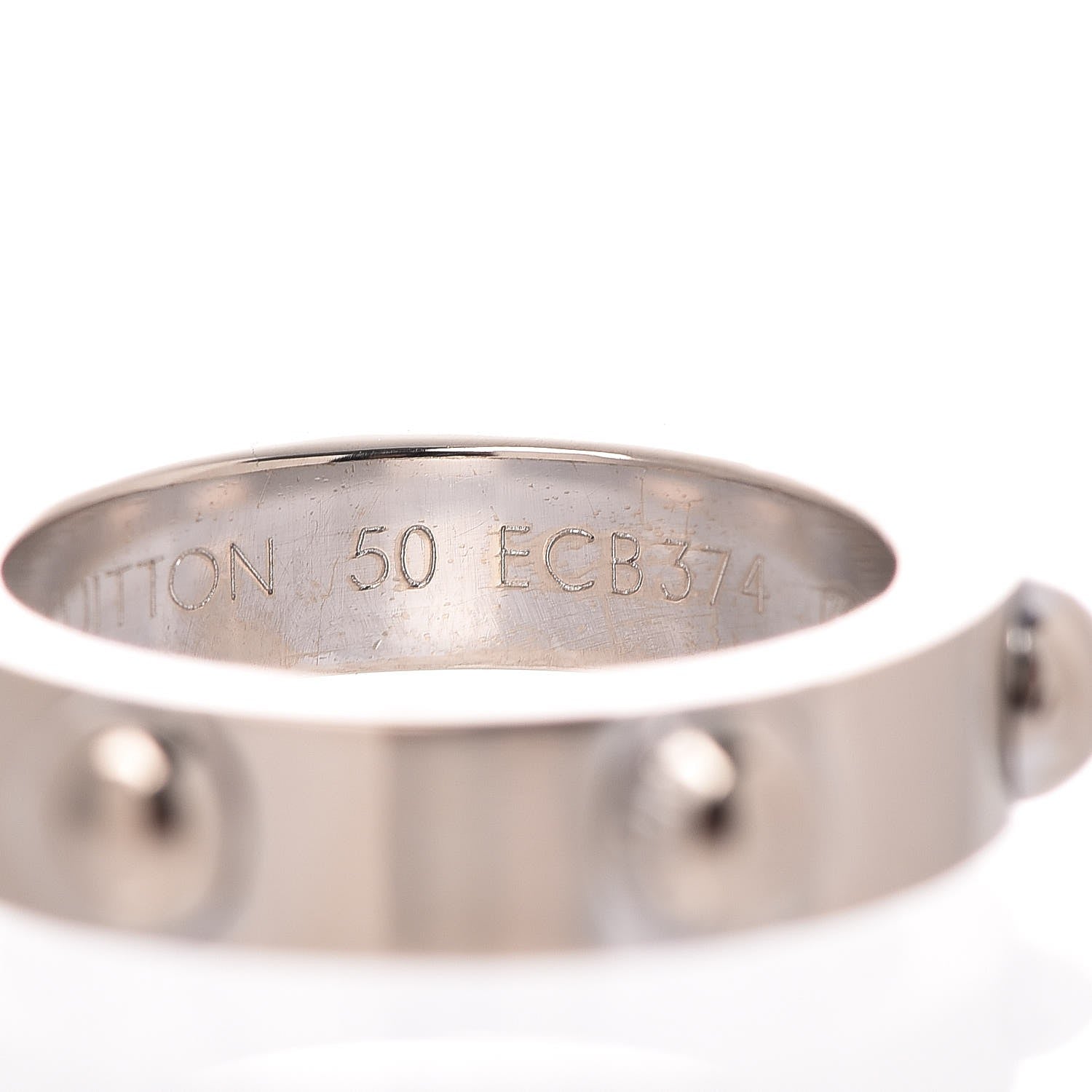 Louis Vuitton 18K White Gold Bague Clous Ring 50 5.5 5 of 6