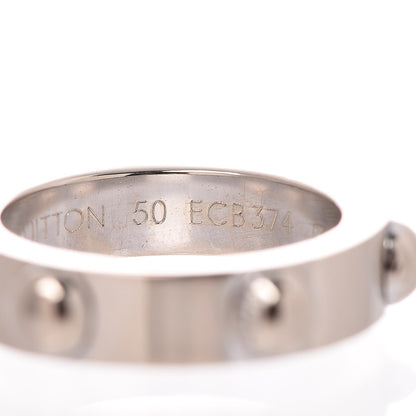 Louis Vuitton 18K White Gold Bague Clous Ring 50 5.5 5 of 6