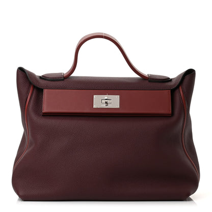 Hermes Togo Swift 24/24 35 Bordeaux Rouge H 1 of 13