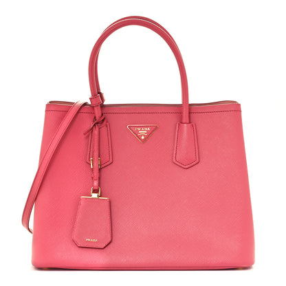 Prada Saffiano Cuir Medium Double Bag Tamaris Pesca 1 of 14
