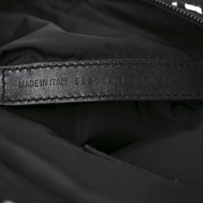 Balenciaga Nylon Wave Logo Print Wheel Beltpack Black White 12 of 18