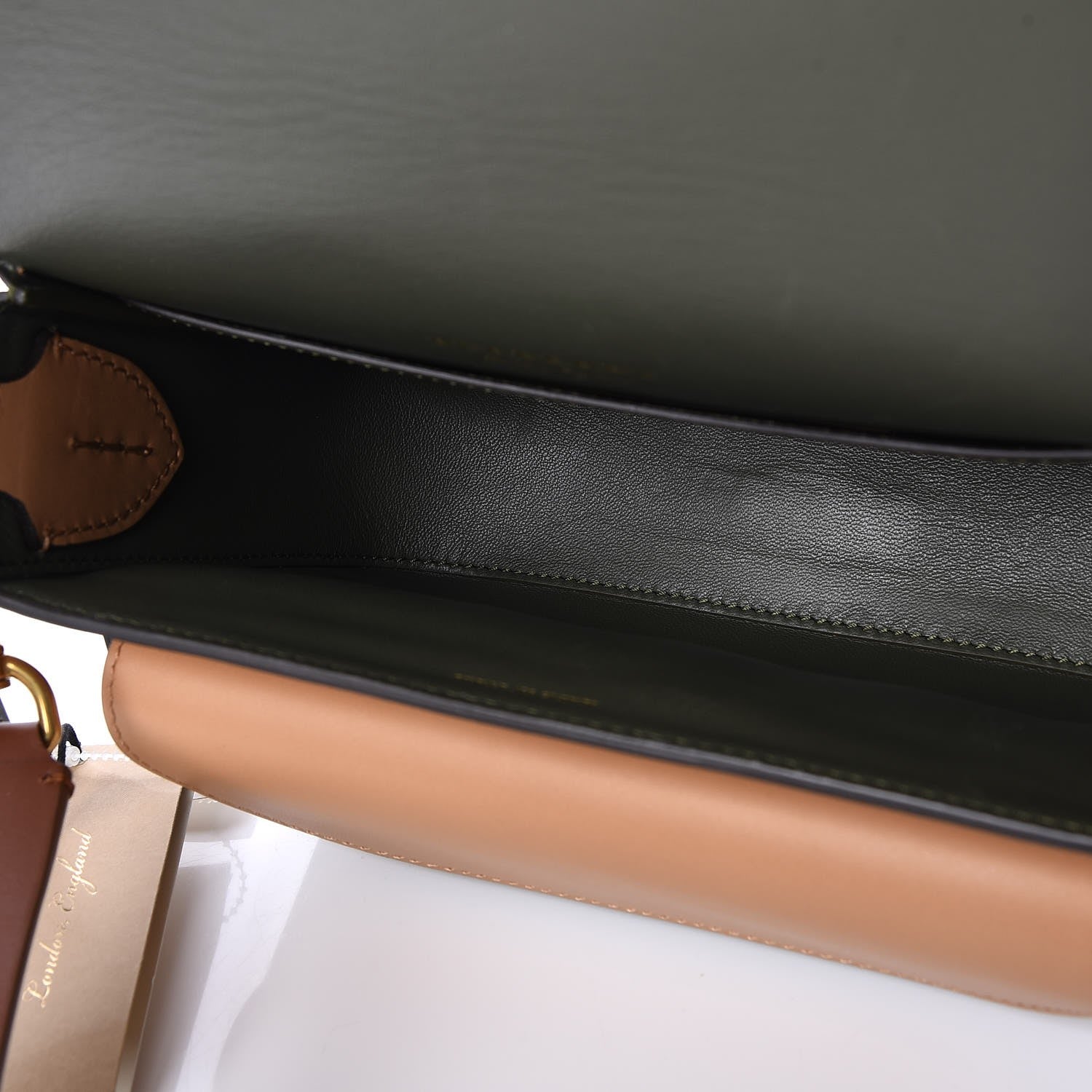 Burberry Calfskin Square Satchel Camel 6 of 7