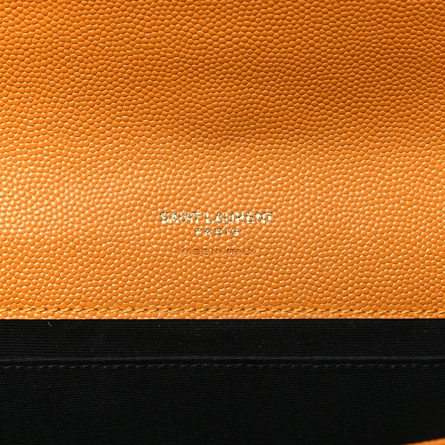 Saint Laurent Grain De Poudre Matelasse Chevron Monogram Cassandre Flap Pouch Senape Yellow 6 of 12
