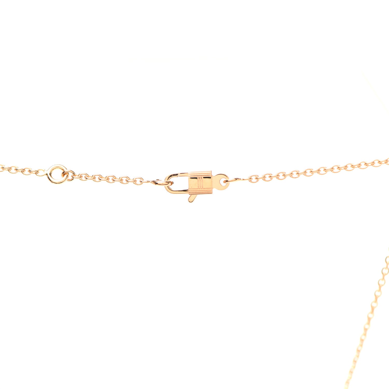 Hermes 18K Rose Gold Diamond Kelly Pendant Necklace 4 of 6