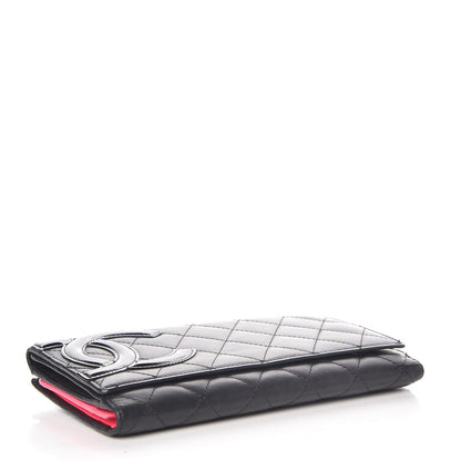 Chanel Calfskin Quilted Cambon Long Double Wallet Black 4 of 9