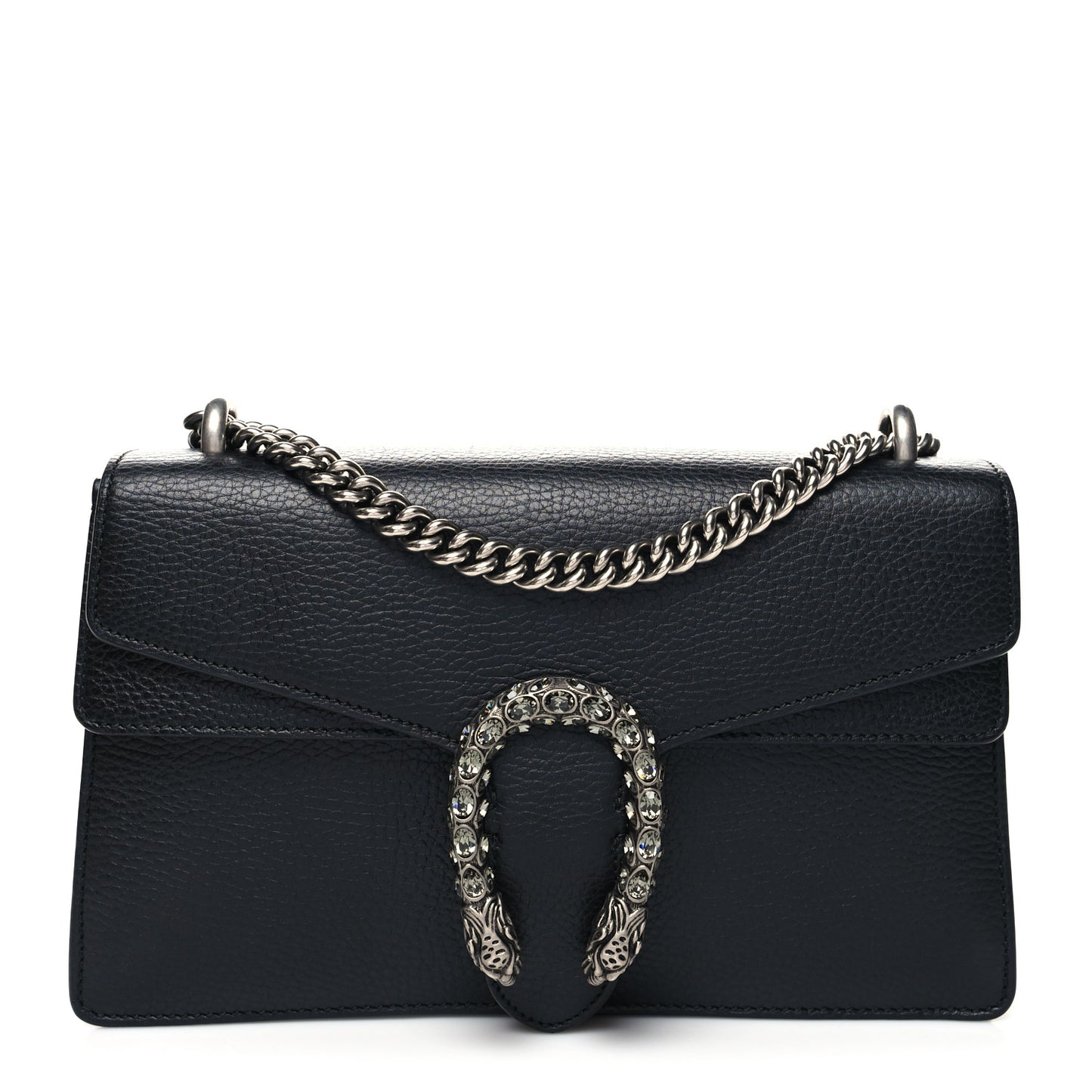 Pebbled Calfskin Small Dionysus Shoulder Bag Black