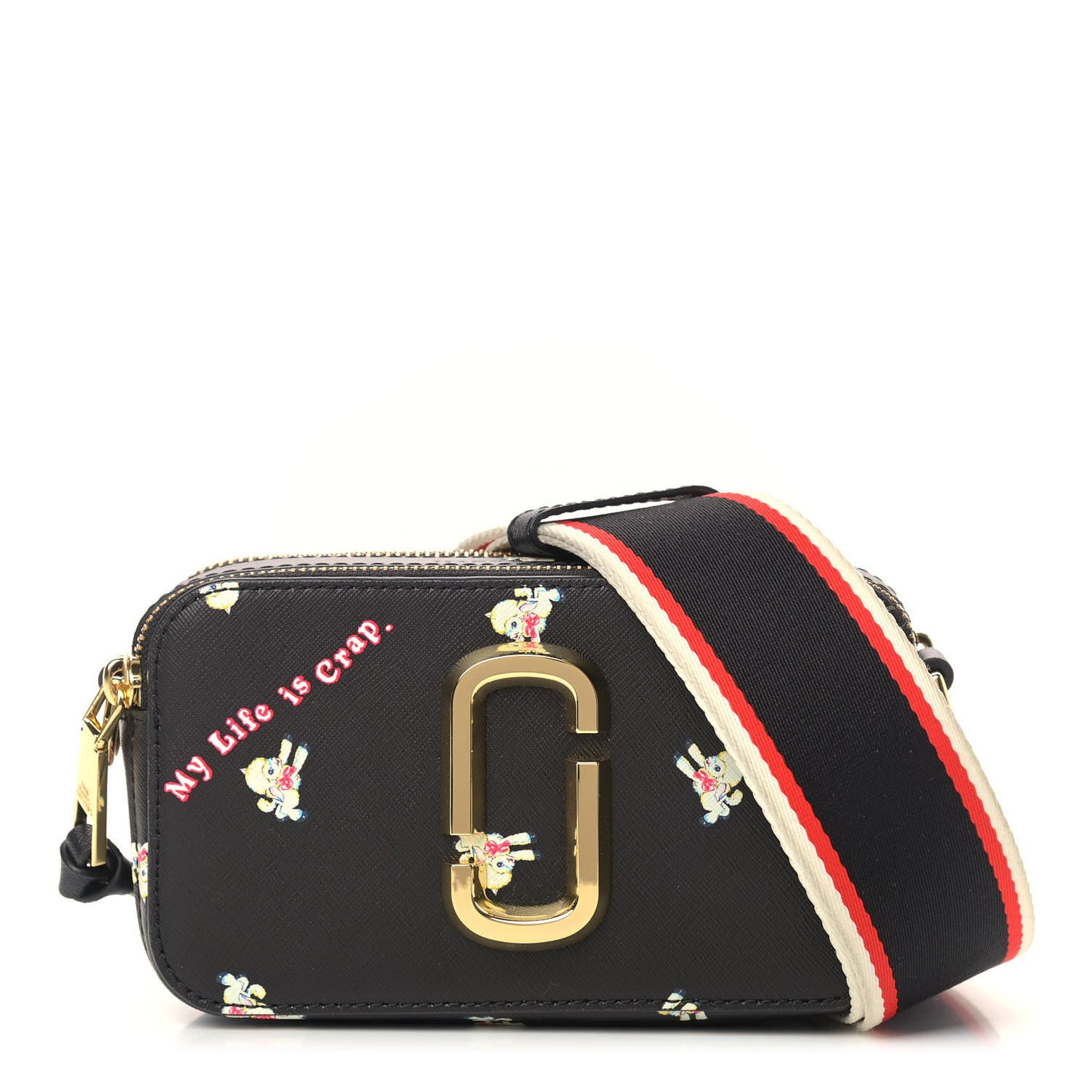 Saffiano Small My Life Is Crap Snapshot Camera Bag Black