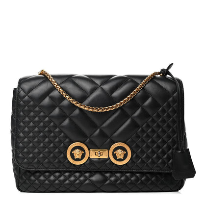 Versace Nappa Quilted Icon Shoulder Bag Black 1 of 4