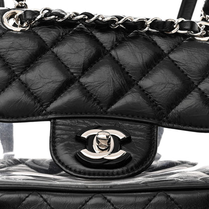 Chanel Crumpled Calfskin PVC Quilted Backpack Black 9 of 12