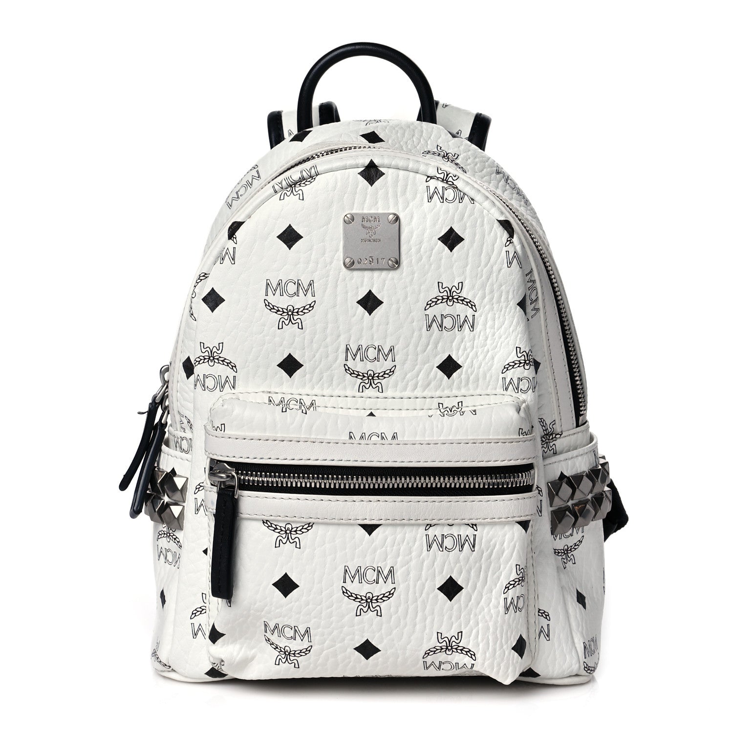 MCM Visetos Side Stud Mini Stark Backpack White 1 of 11