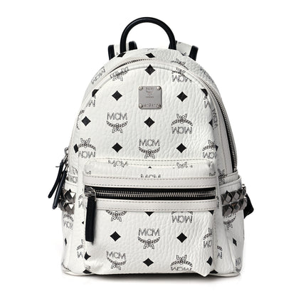 MCM Visetos Side Stud Mini Stark Backpack White 1 of 11