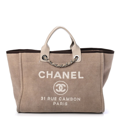 Chanel Canvas Medium Deauville Tote Ecru 1 of 4