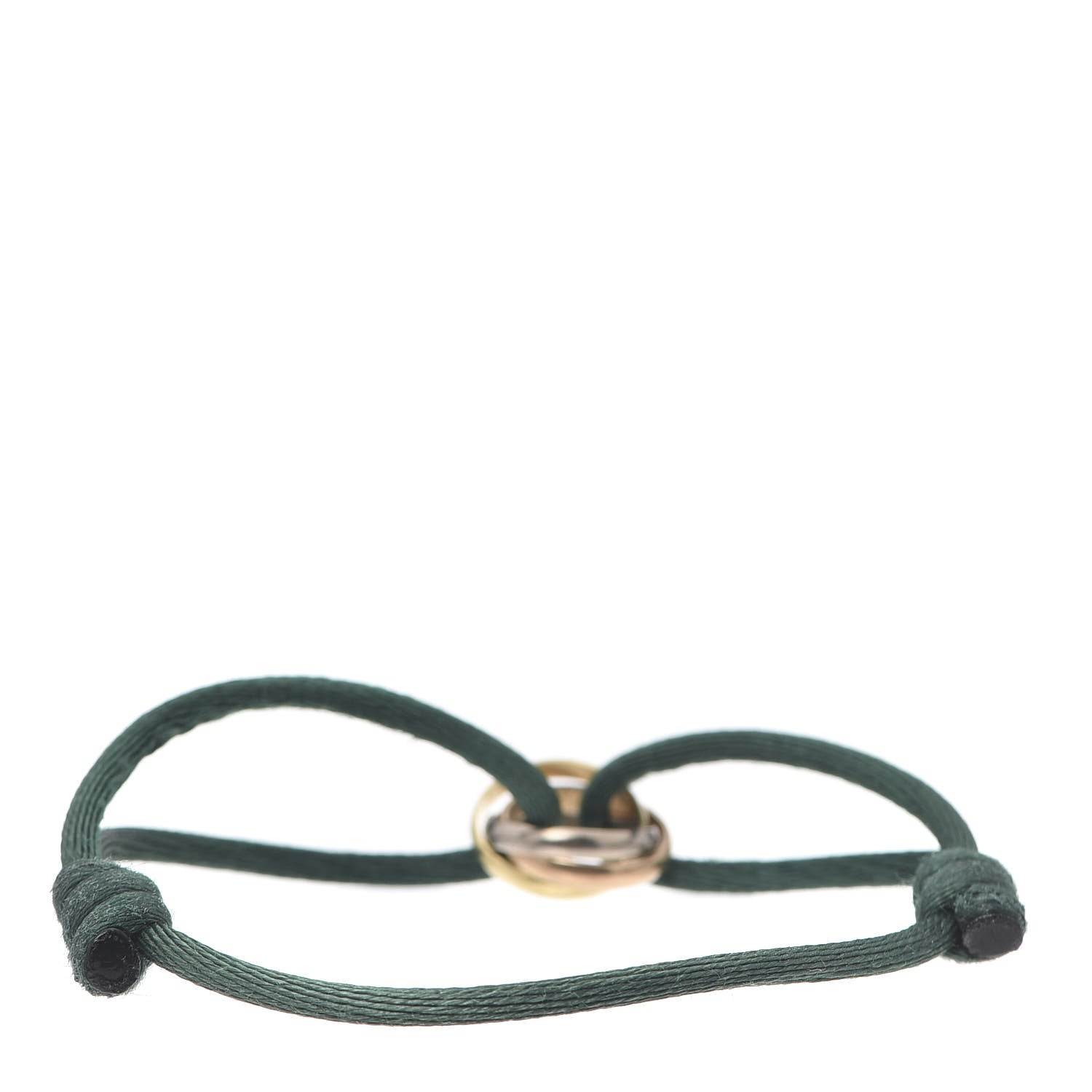 Cartier 18K Pink Yellow White Gold Trinity Adjustable Cord Bracelet Green 3 of 5