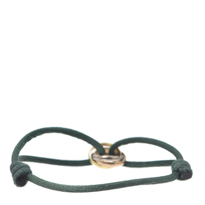 Cartier 18K Pink Yellow White Gold Trinity Adjustable Cord Bracelet Green 3 of 5