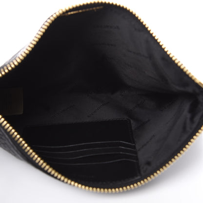 Burberry Signature Grain Calfskin Check Embossed Peyton Crossbody Clutch Bag Black 5 of 9
