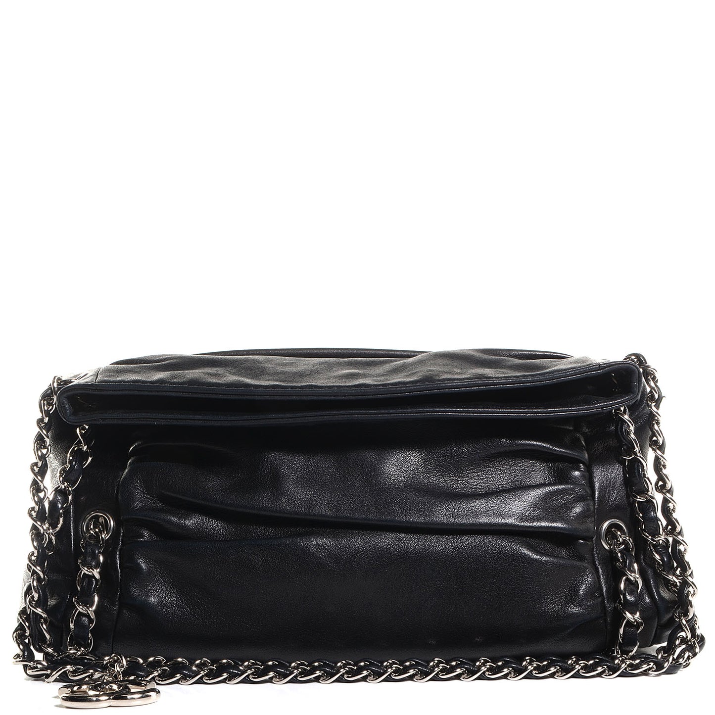 Lambskin Small Sharpei Shoulder Bag Black