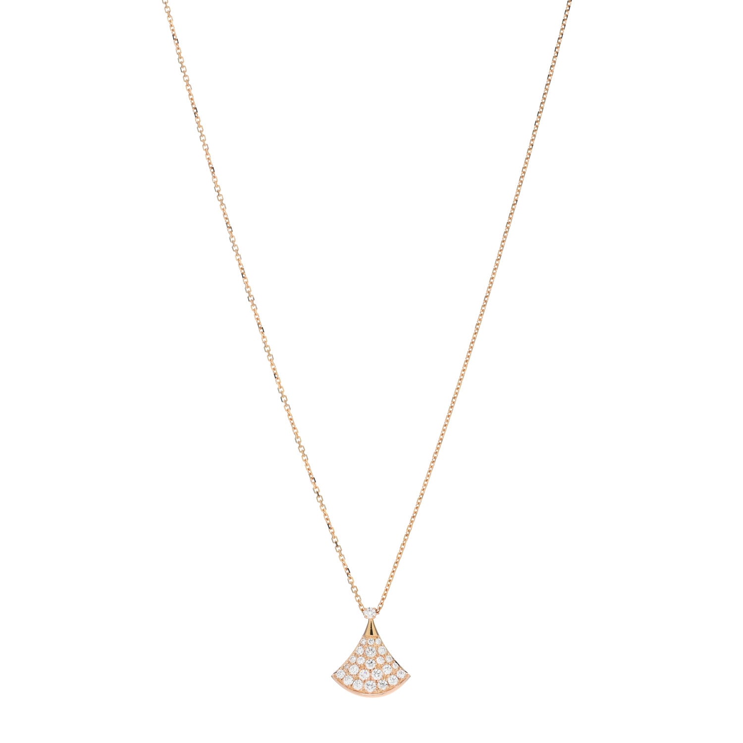 Bulgari 18K Rose Gold Diamond Divas' Dream Pave Pendant Necklace 1 of 4