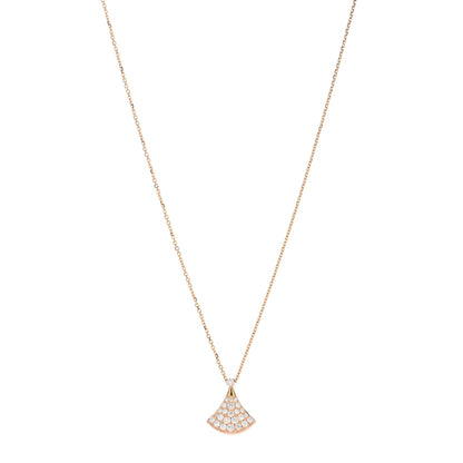 Bulgari 18K Rose Gold Diamond Divas' Dream Pave Pendant Necklace 1 of 4