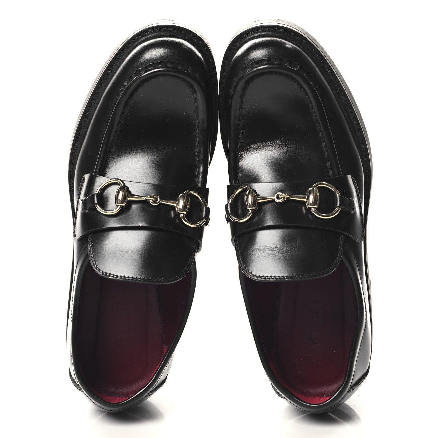 Gucci Cordovan Lux Horsebit Womens Lug Sole Loafers 35.5 Black 2 of 9