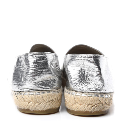 Chanel Laminated Goatskin CC Espadrilles 39 Silver 7 of 12