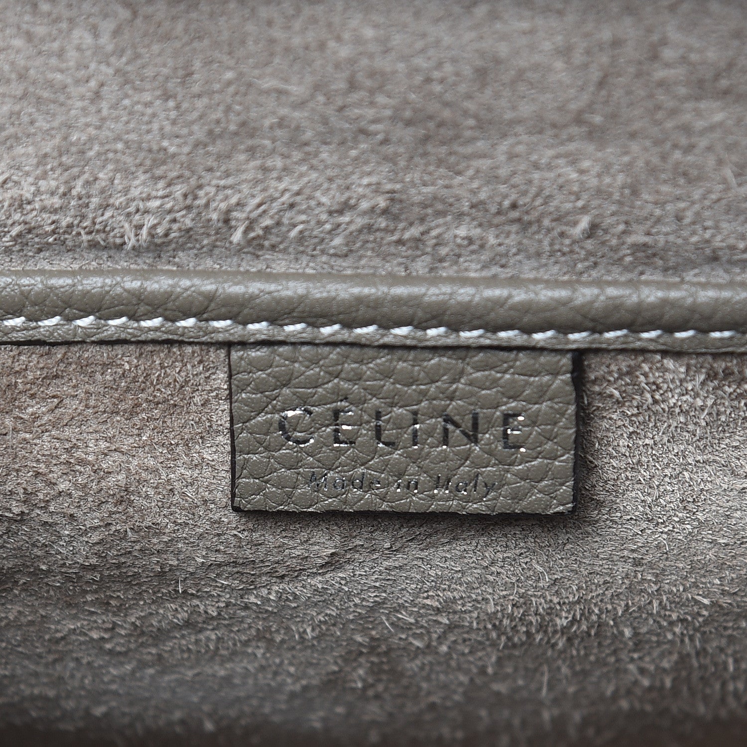 Celine Drummed Calfskin Nano Luggage Souris 6 of 10