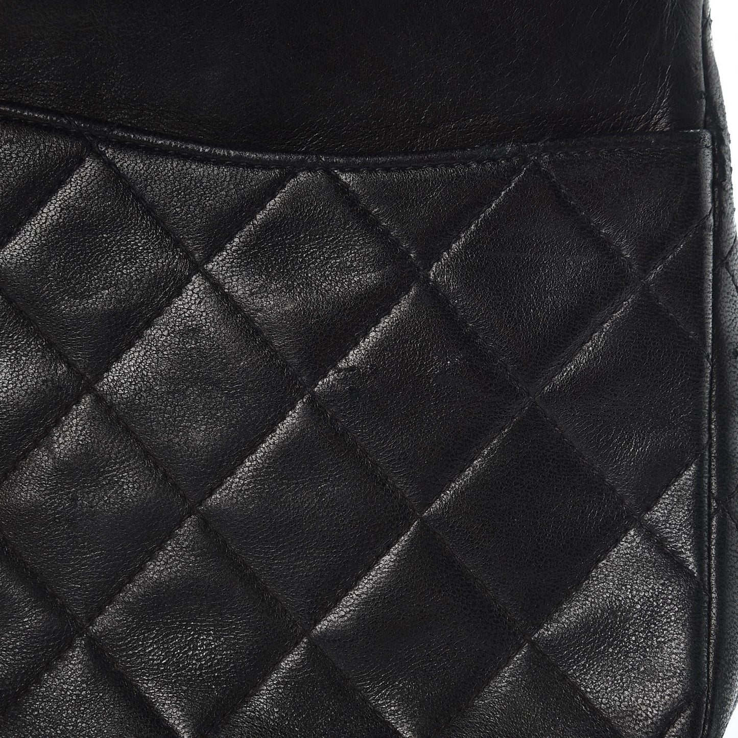 Lambskin Quilted Medium Double Flap Black