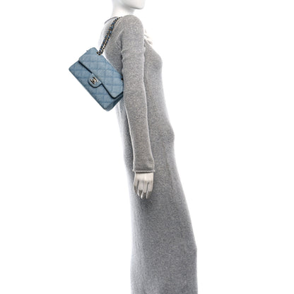 Chanel Printed Denim Quilted Mini Rectangular Flap Light Blue 2 of 10