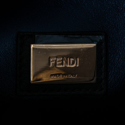 Fendi Vitello Dolce Marmol Large Peekaboo Iconic Satchel Ebano Blu Scuro 6 of 9