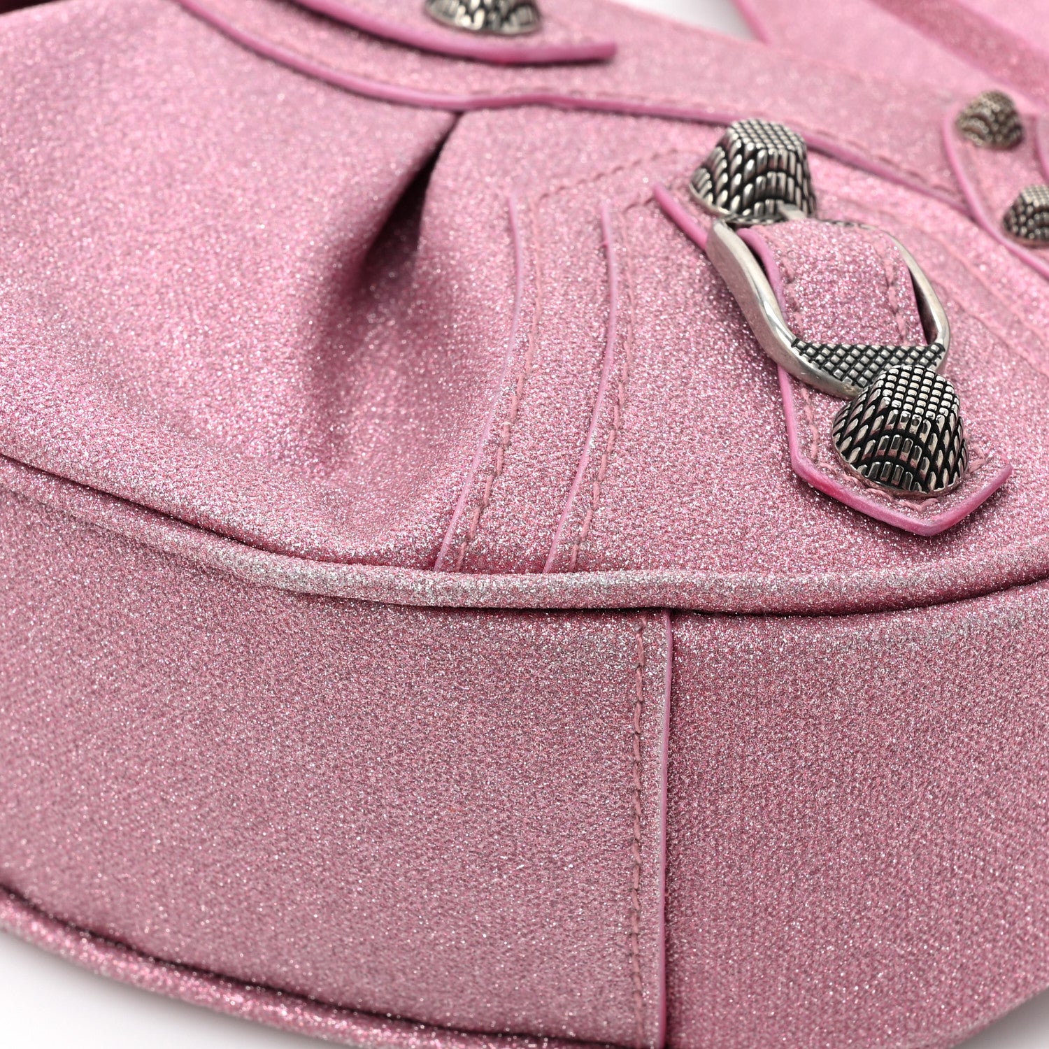 Balenciaga Sparkling Fabric Le Cagole Shoulder Bag XS Sweet Pink 11 of 13