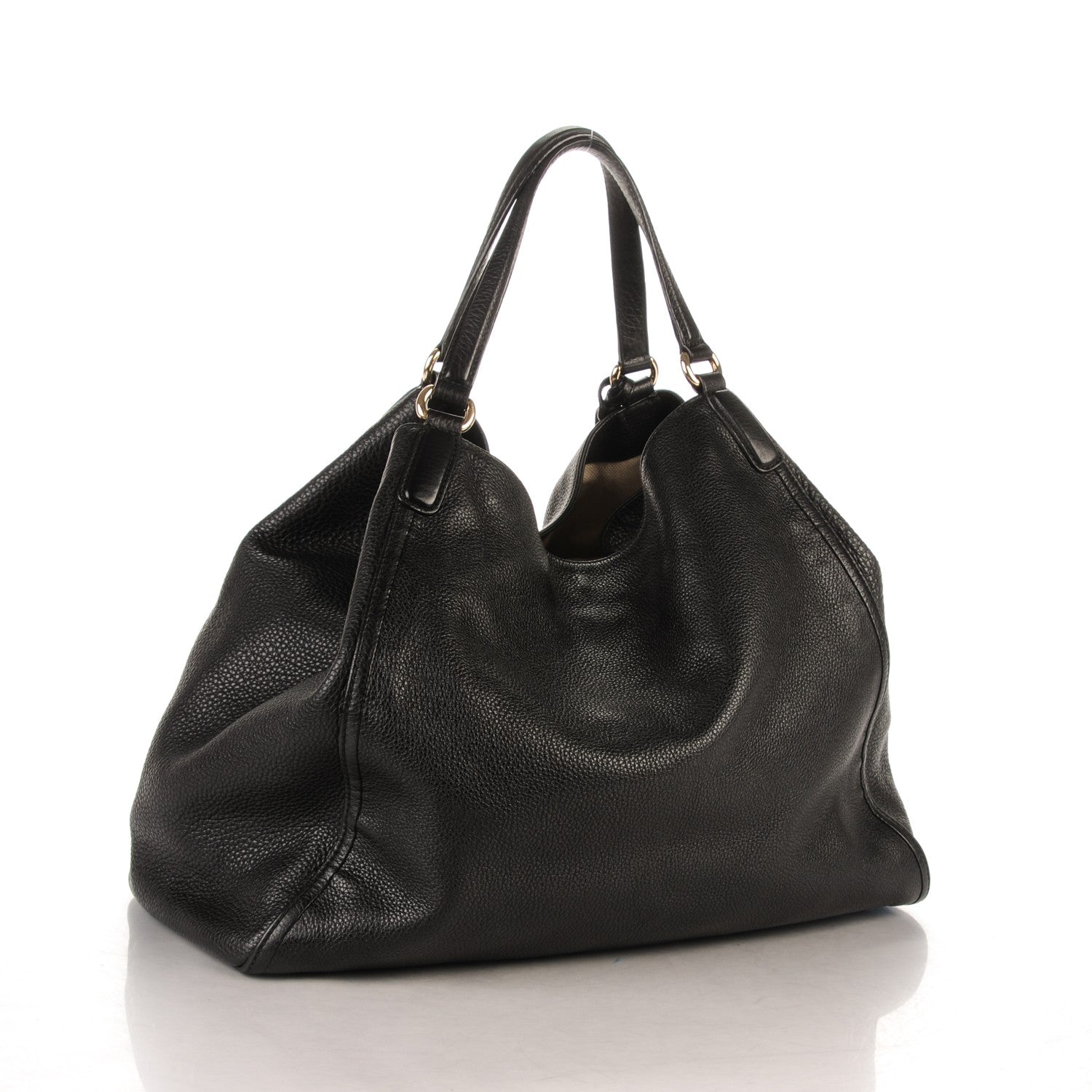 Gucci Pebbled Calfskin Large Soho Shoulder Bag Black 3 of 7