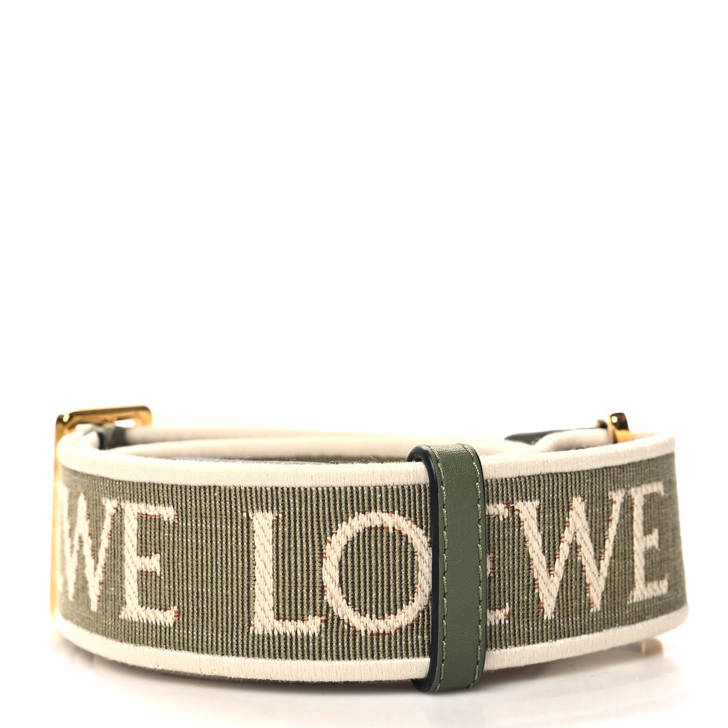 Calfskin Jacquard Anagram Strap Avocado Green