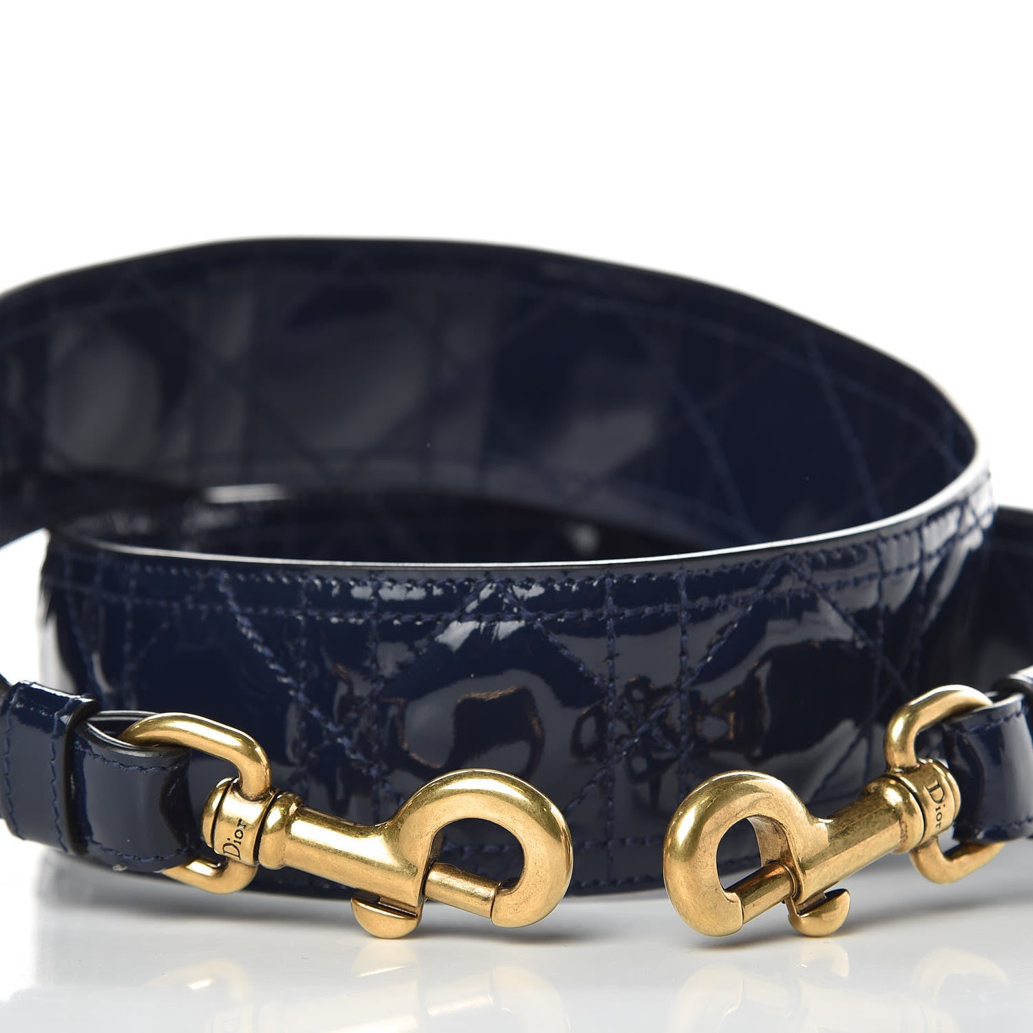 Christian Dior Patent Cannage Shoulder Strap Navy 3 of 3