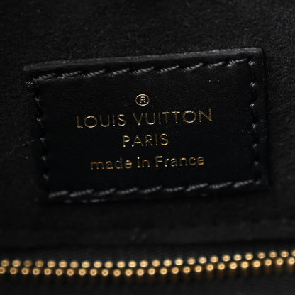 Louis Vuitton Calfskin Monogram Fold Tote MM Black Wine Cream 6 of 9