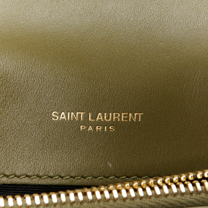 Saint Laurent Suede Matelasse Chevron Monogram Medium College Bag Loden Green 6 of 11
