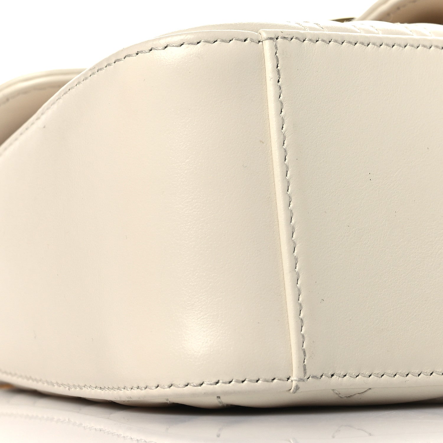 Gucci Calfskin Matelasse Mini GG Marmont Top Handle Shoulder Bag White 8 of 10