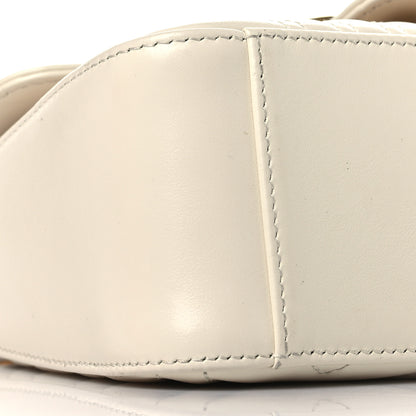 Gucci Calfskin Matelasse Mini GG Marmont Top Handle Shoulder Bag White 8 of 10