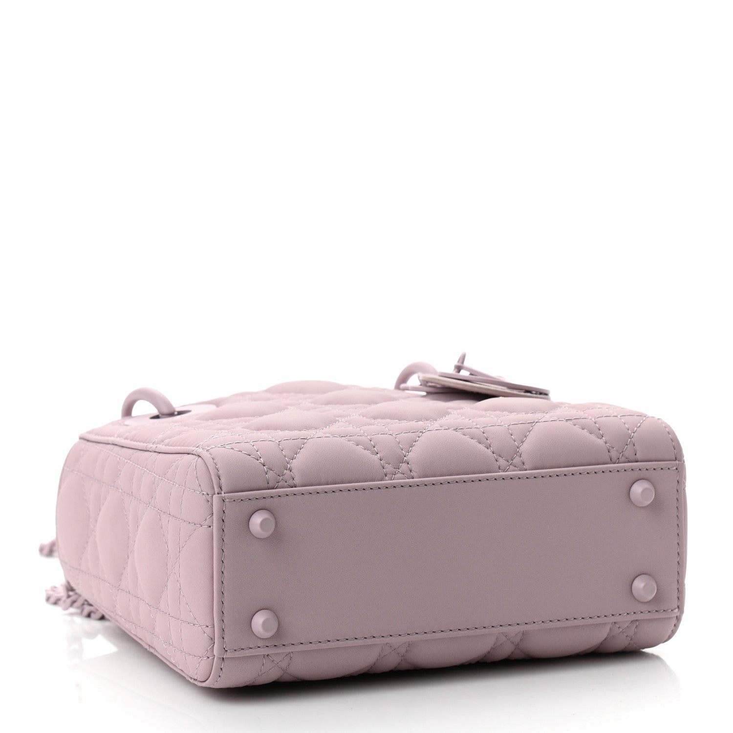 Christian Dior Ultra Matte Calfskin Cannage Mini Lady Dior Lavender 4 of 11