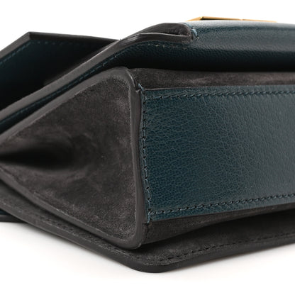 Givenchy Goatskin Suede Mini GV3 Shoulder Bag Prussian Blue Grey 8 of 9