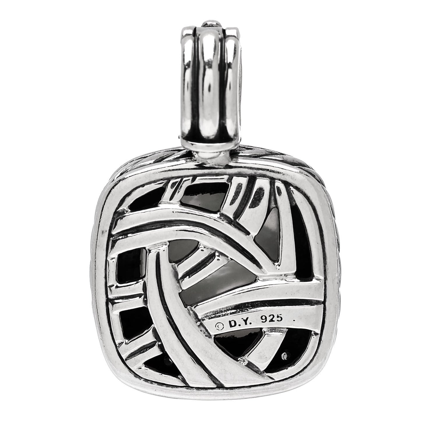 Sterling Silver Diamond Moon Quartz 14mm Albion Enhancer Pendant