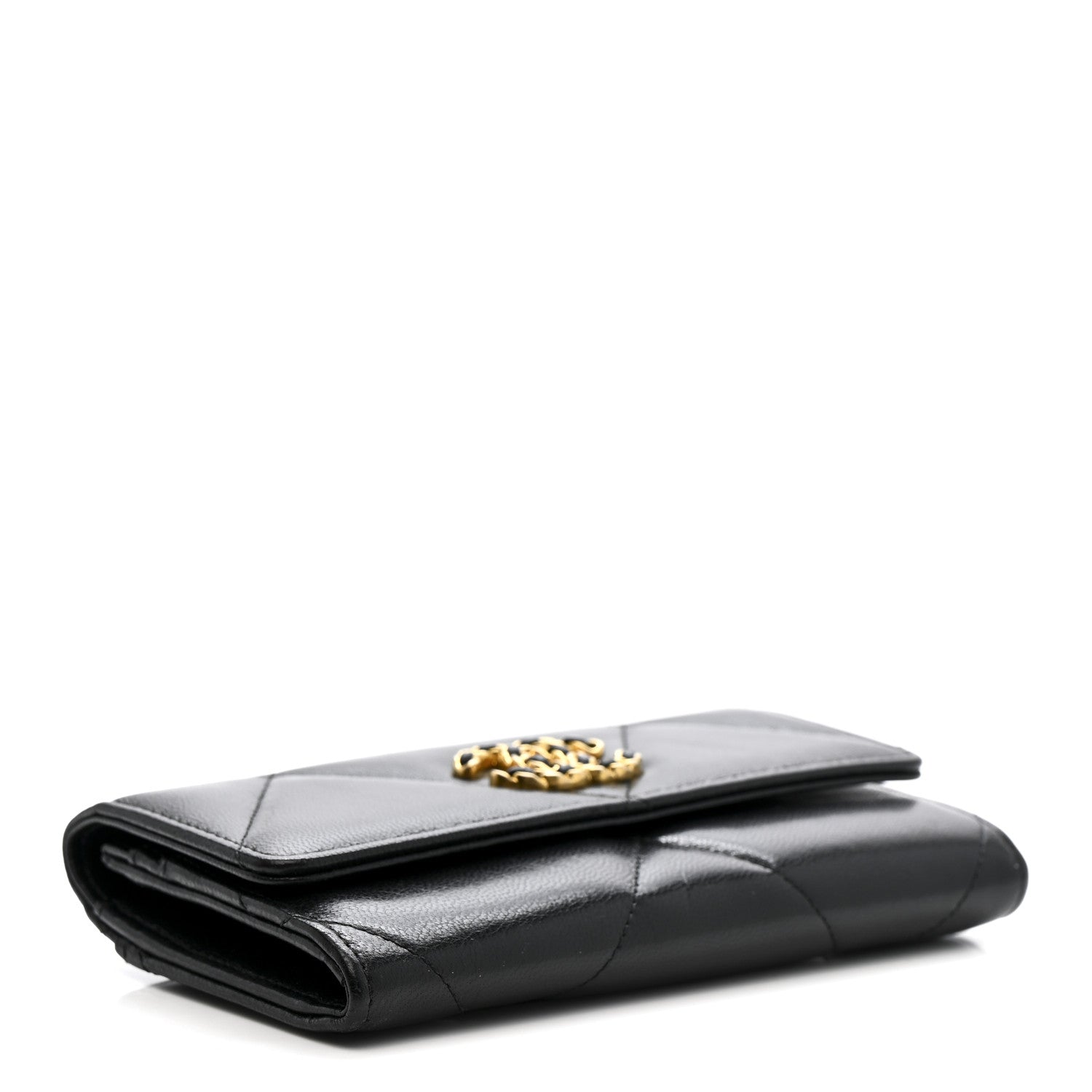 Chanel Lambskin Quilted Chanel 19 Flap Wallet Black 4 of 8