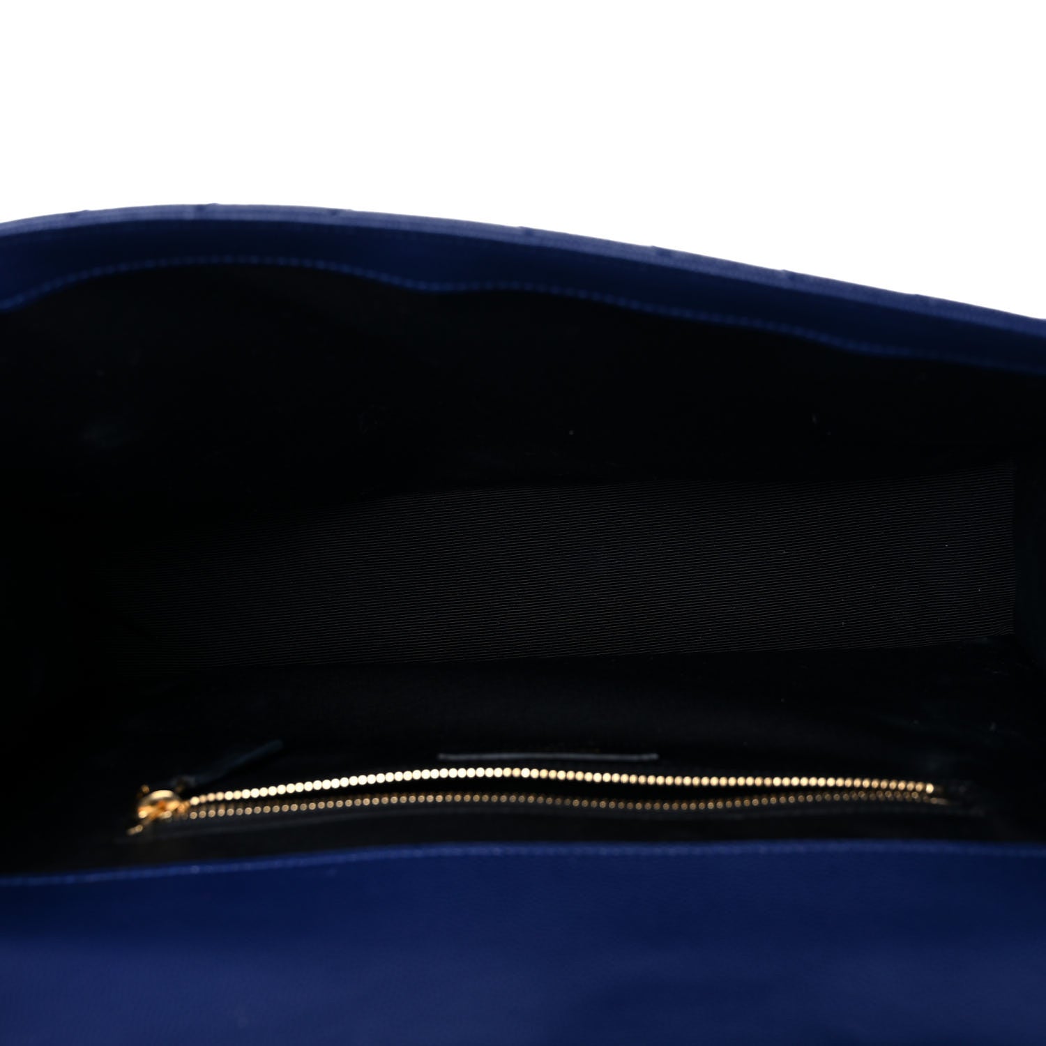 Saint Laurent Grain De Poudre Matelasse Chevron Large Monogram Satchel Blue 4 of 18