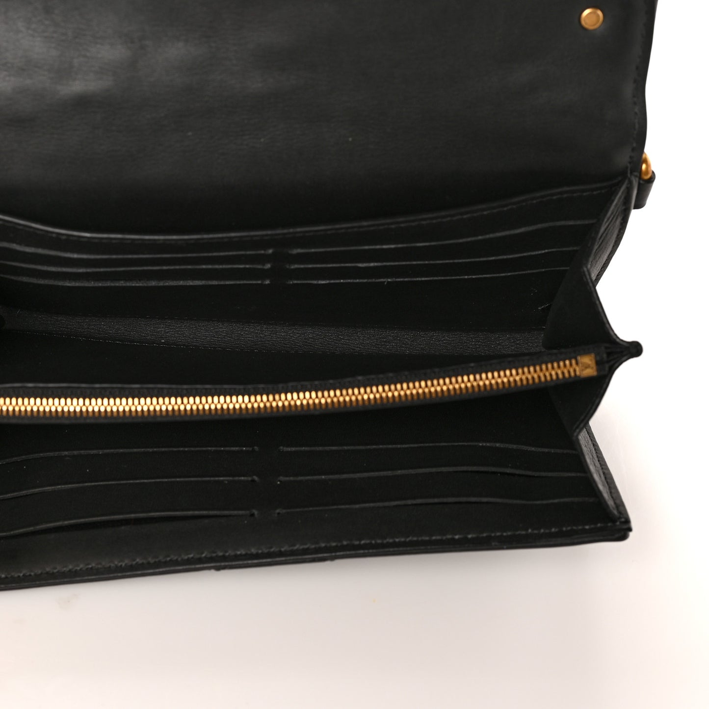 Calfskin New Wave Long Wallet Black