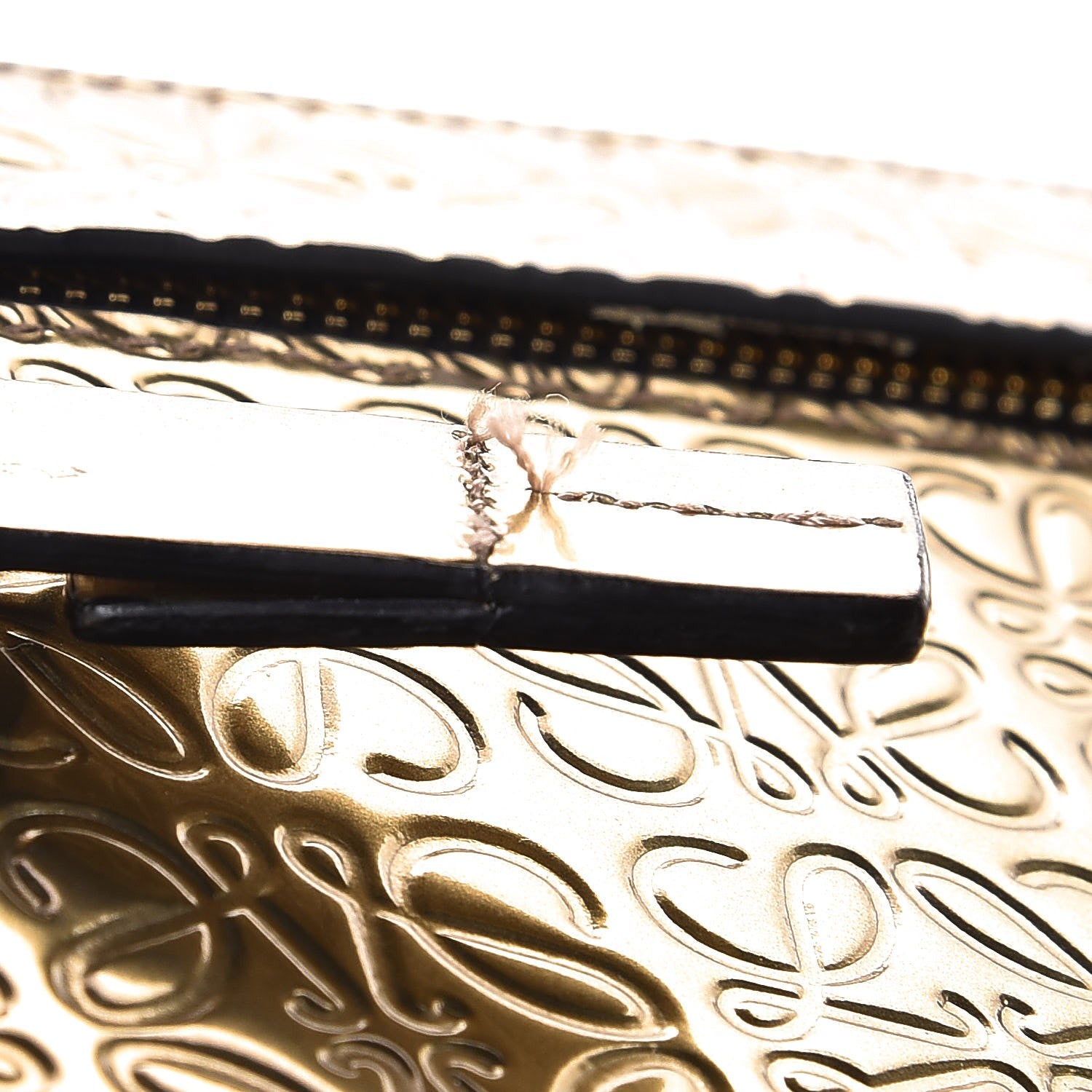 Loewe Metallic Calfskin Embossed Clutch Gold 7 of 7