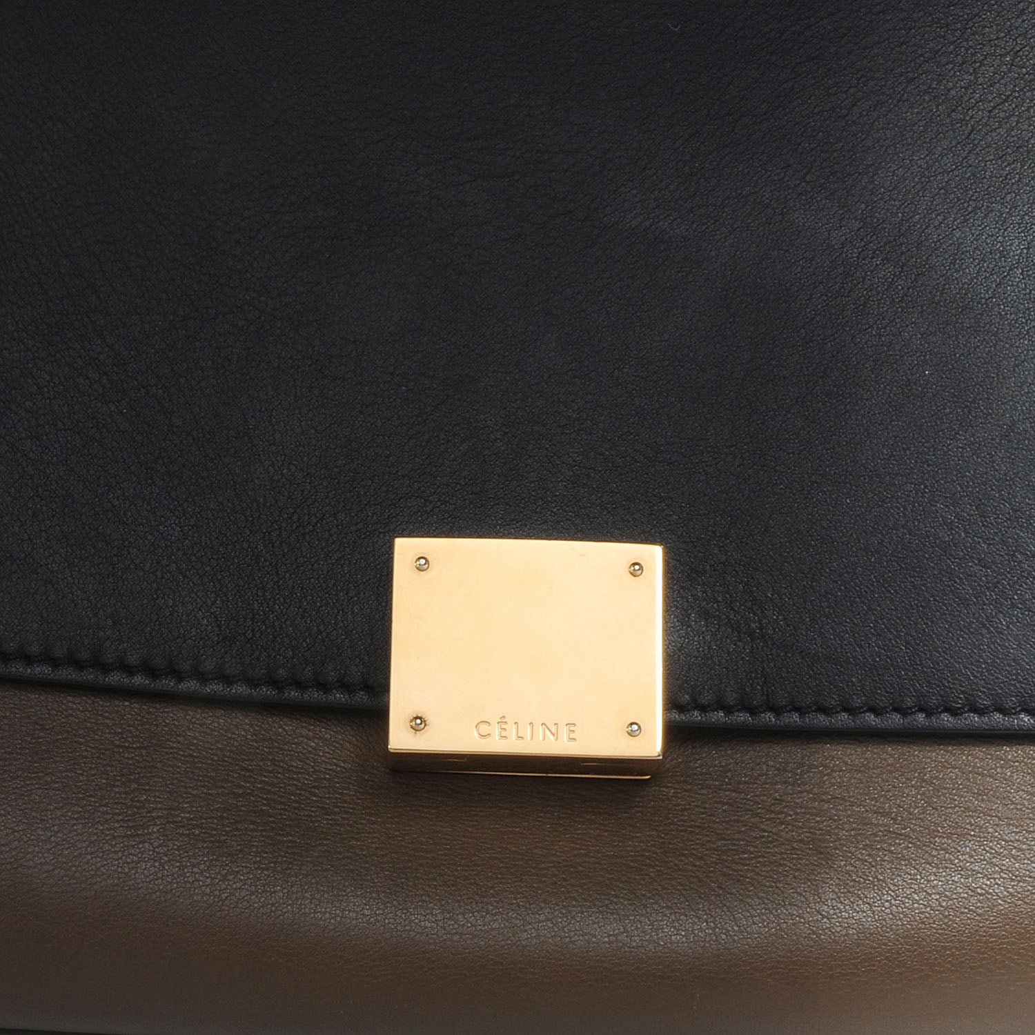 Celine Calfskin and Suede Small Tri-Color Trapeze Black 6 of 11