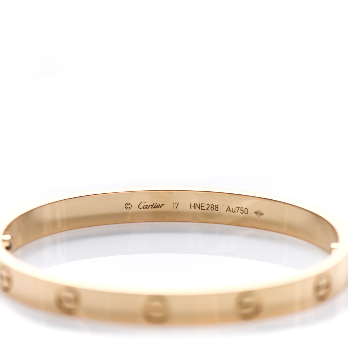 18K Yellow Gold LOVE Bracelet 17