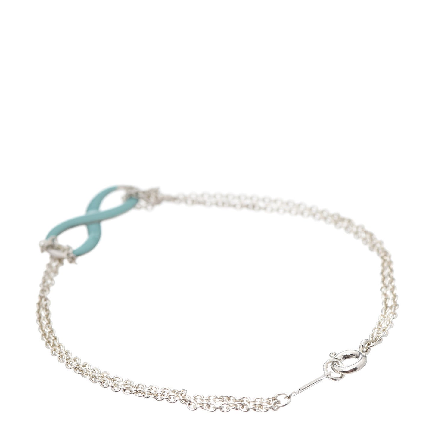 Sterling Silver Enamel Infinity Bracelet Blue