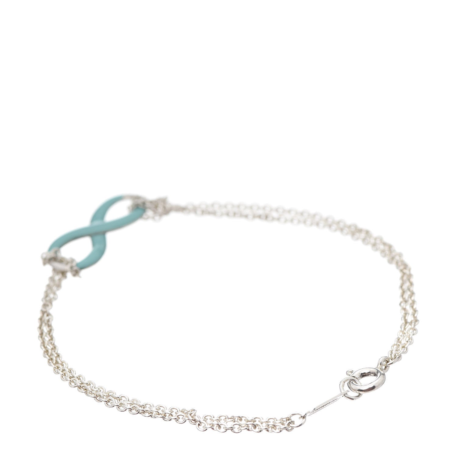 Tiffany Sterling Silver Enamel Infinity Bracelet Blue 3 of 6