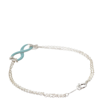 Tiffany Sterling Silver Enamel Infinity Bracelet Blue 3 of 6