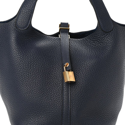 Hermes Taurillon Clemence Picotin Lock 22 MM Bleu Nuit 8 of 10