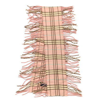 Burberry Cashmere Check Happy Fringe Scarf Pink 2 of 4